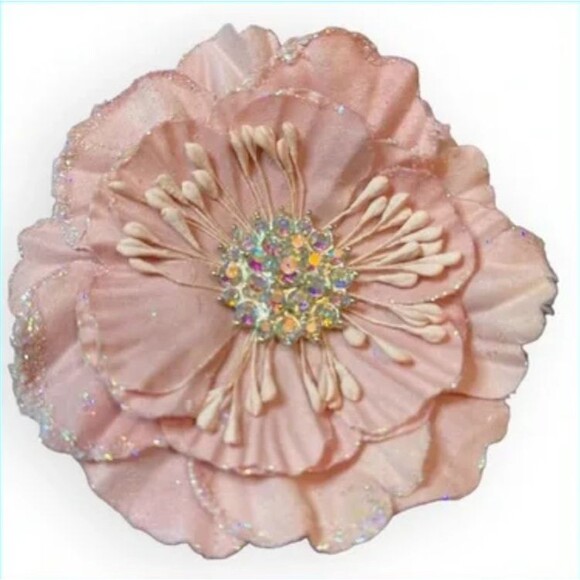 Tieks Flower Pale Pink Box Topper with Faux Rhinestones in Center TT-1-481 - Picture 2 of 3